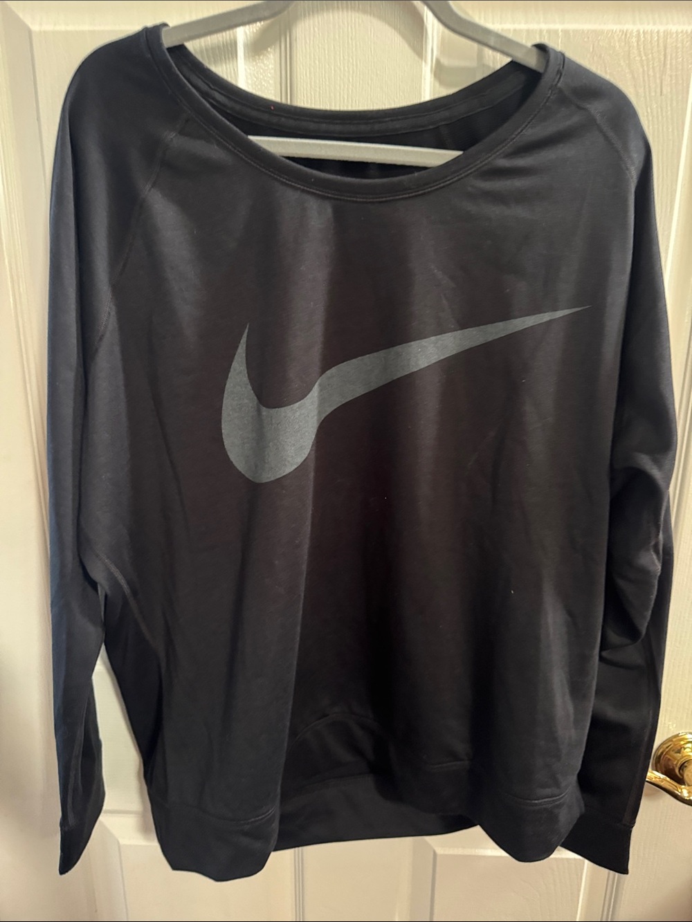 Like new Nike Black Crewneck Sweatshirt with Gray Swoosh